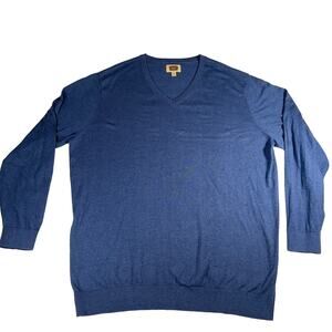 Foundry Supply Co V Neck Sweater Men 4XLT TALL Pullover Blue Biz Casual Golf
